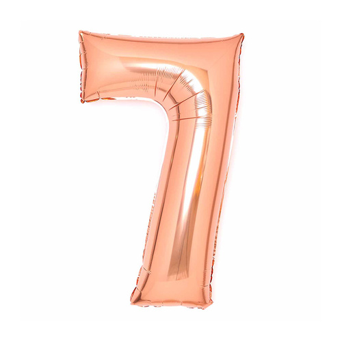 Large Number 7 Rose Gold Foil Ballon 53cm w x 89cm h