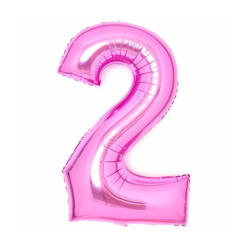 Large Number 2 Pink Foil Balloon 55cm w x 86cm Foil Balloon