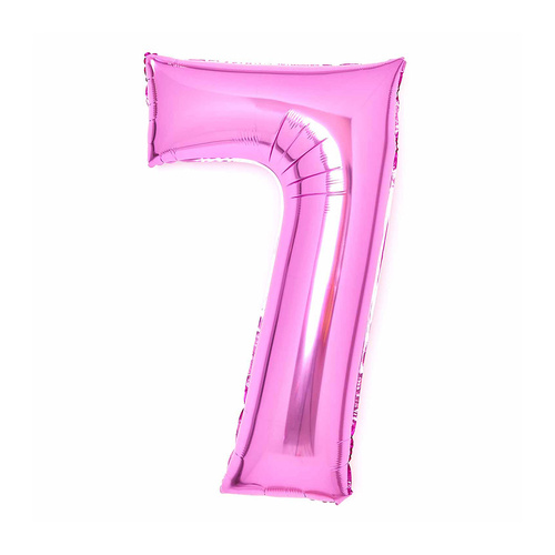 Large Number 7 Pink Foil Balloon 53cm w x 89cm Foil Balloon