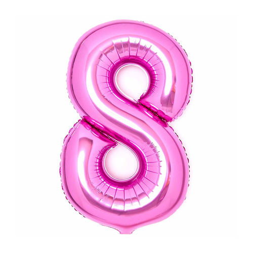 Large Number 8 Pink Foil Balloon 54cm w x 87cm Foil Balloon