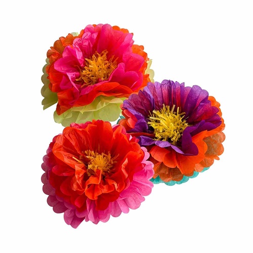 Diwali Fluffy Flowers Table Decorations 3 Pack