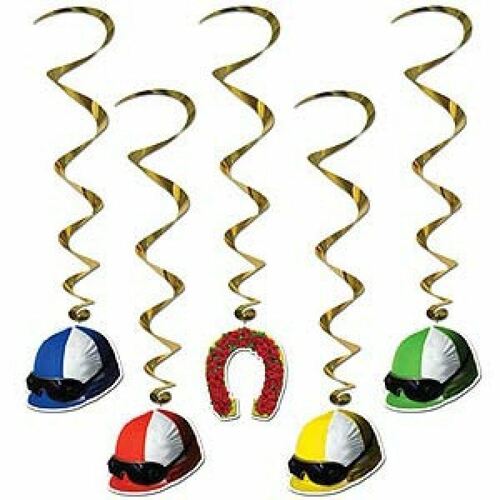 Hanging Decoration Derby Day Whirls 10cm x 1.2M Pack Of 5 