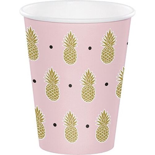 Pineapple Wedding Cups Paper 266ml 8 Pack