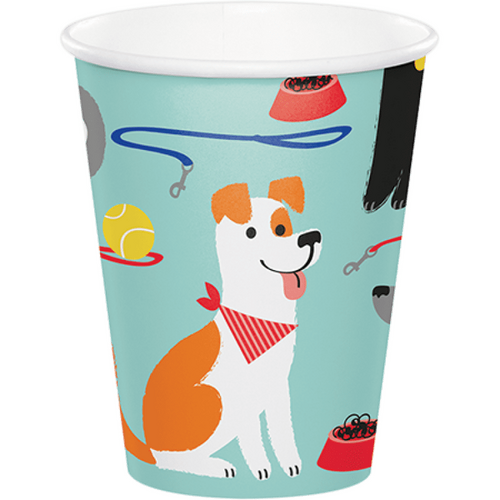 Dog Party Cups Paper 266ml 8 Pack