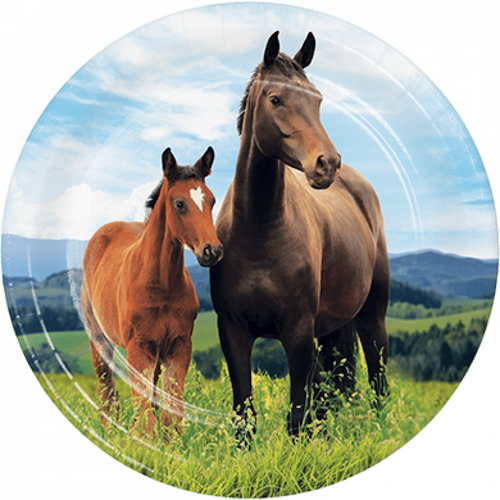 Horse and Pony Lunch Plates Paper 18cm 8 Pack