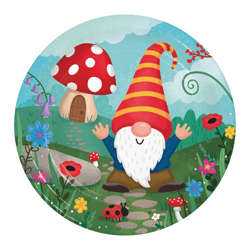 Party Gnomes Lunch Plates Paper 18cm 8 Pack
