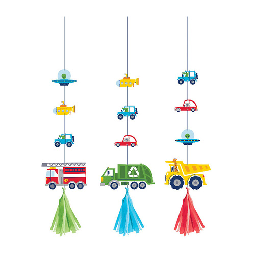 Transportation Time Hanging Cutouts 3 Pack