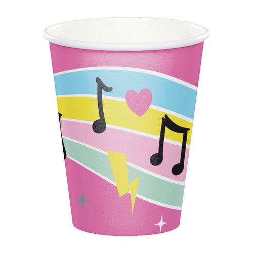 Birthday Beats Paper Cups 266ml 8 Pack