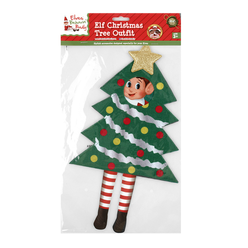 Elves Behavin' Badly Elf Christmas Tree Outfit - Festive Fun Design