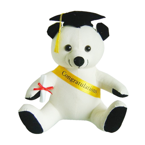 20cm Graduation Panda Bear with Congratulations Sash & Diploma