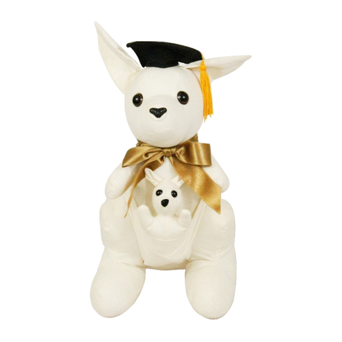 26cm Graduation Kangaroo with Baby Joey and Signature Pen - Unique Graduation Gift