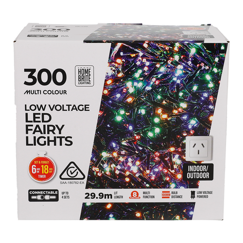 300 Multi-Colour Low Voltage LED Fairy Lights - 29.9m Connectable