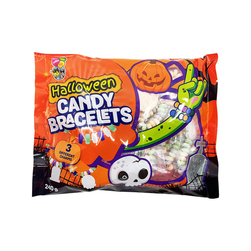 Halloween Candy Bracelets - 240g Bag with 3 Different Charms