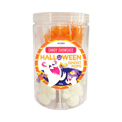 Halloween Ghost Pops - Tub of Spooky Lollipops 288g 24 Pack