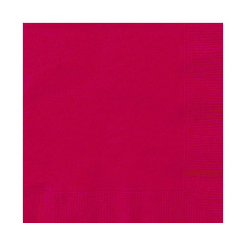 Ruby Red Beverage Napkins 2ply 25cm x 25cm 50 Pack