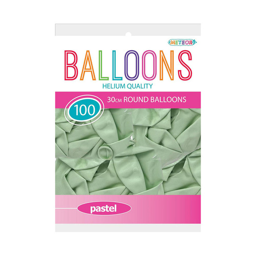 Green Pastel Macaron Balloons 30cm 100 Pack