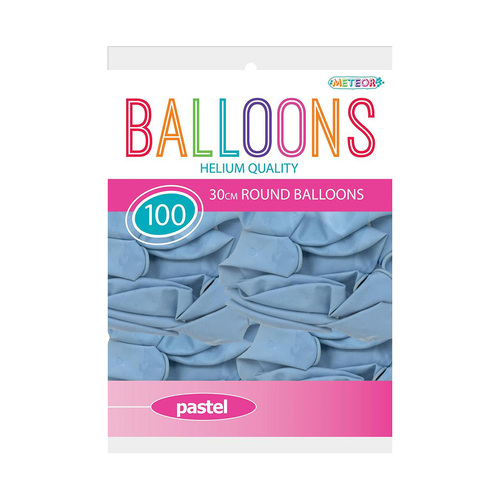 Blue Pastel Macaron Balloons 30cm 100 Pack