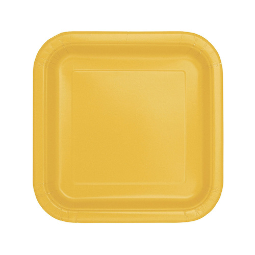 Sunflower Yellow Square Paper Plates 23cm 8 Pack