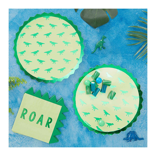 Roar Shaped Paper Plates 23cm 8 Pack