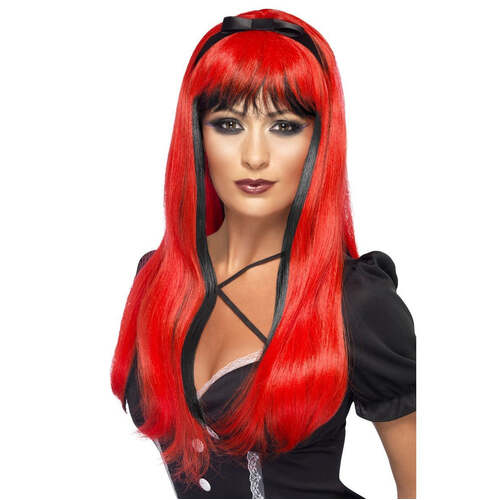 Bewitching Red & Black Wig