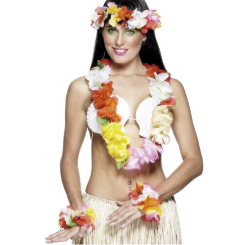 Deluxe Multi Coloured Hawaiian Set