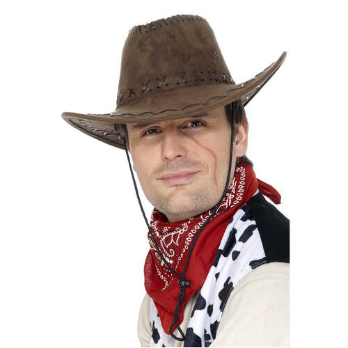 Brown Suede Look Cowboy Hat