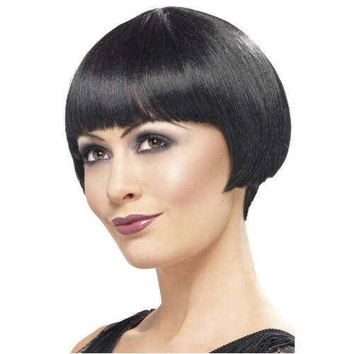 Black 20's Flapper Bob Wig