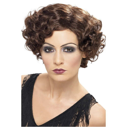 Brown 20's Flirty Flapper Wig