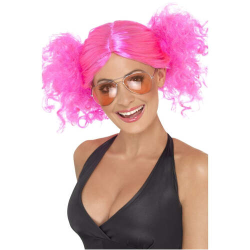 Pink 80's Bunches Wig