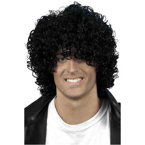 Black Afro Wet Look Curly Wig