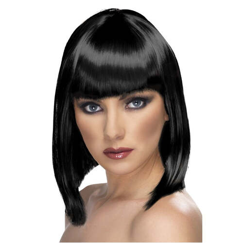 Short Black Blunt Glam Wig