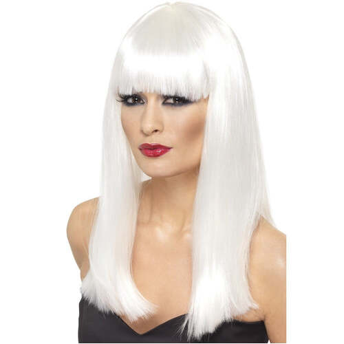 White Long Straight Glamourama Wig