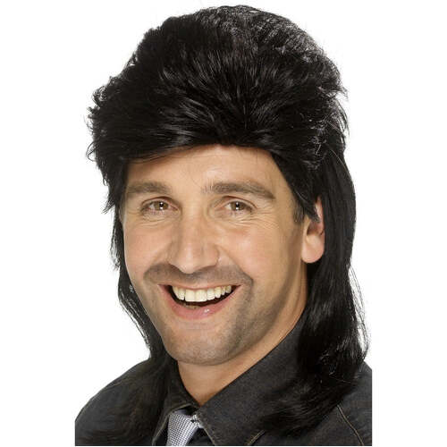 Black Mullet Wig