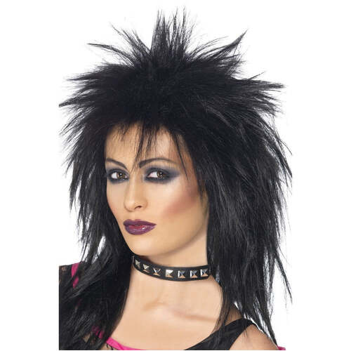 Black Mullet Rock Diva Wig