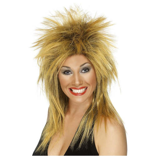 Ginger and Black Mullet Rock Diva Wig