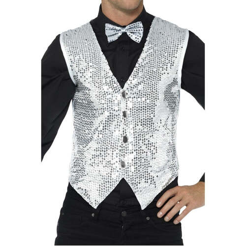 Silver Sequin Waistcoat