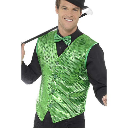 Green Sequin Waistcoat