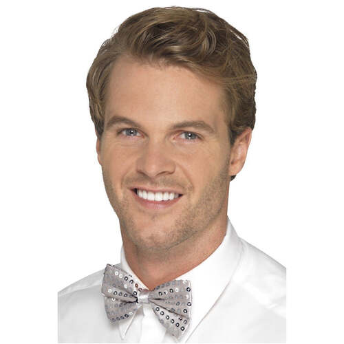 Silver Sequin Bowtie