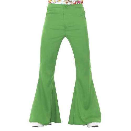 Mens Green Flared Trousers