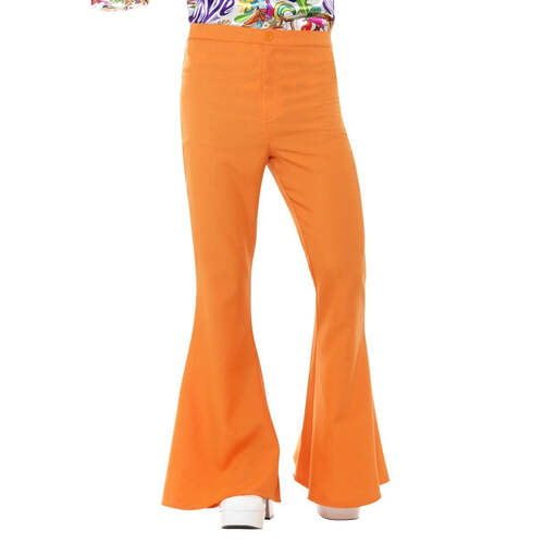 Mens Orange Flared Trousers