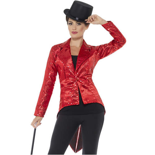 Red Sequin Tailcoat Ladies Jacket