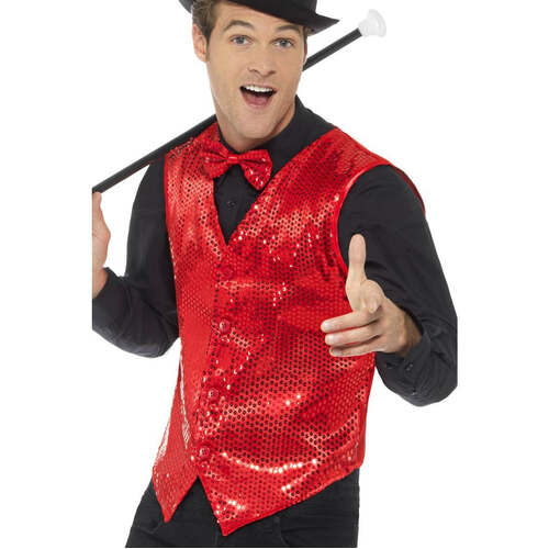 Red Sequin Waistcoat