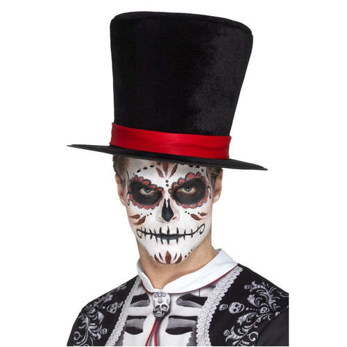 Black Day of the Dead Top Hat