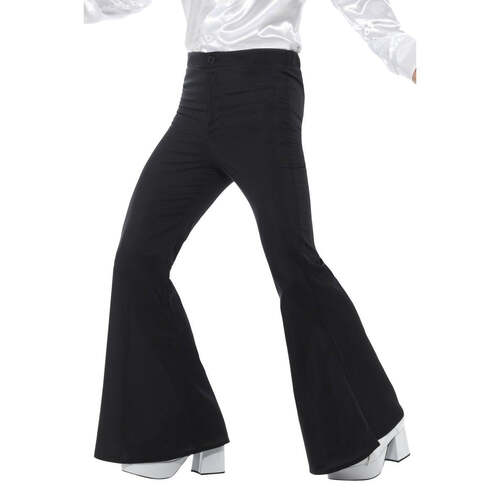 Black Flared Mens Trousers