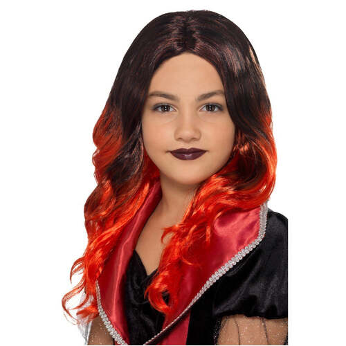 Kids Black & Red Witch Wig