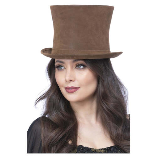 Brown Deluxe Authentic Victorian Top Hat