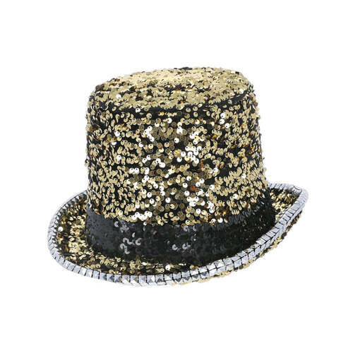 Gold Fever Deluxe Felt & Sequin Top Hat 