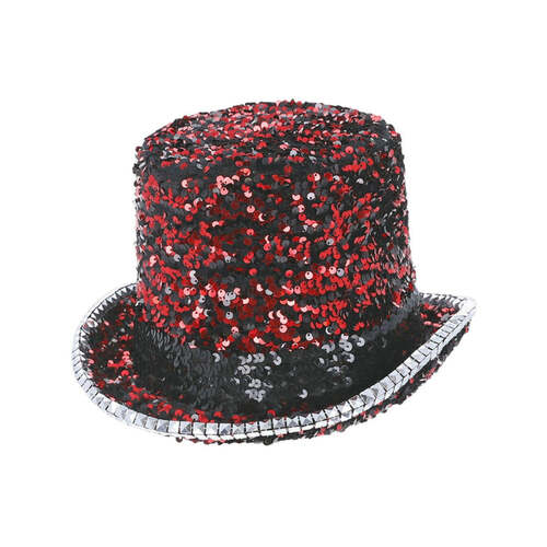 Red Fever Deluxe Felt & Sequin Top Hat
