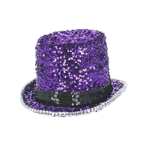 Purple Fever Deluxe Felt & Sequin Top Hat