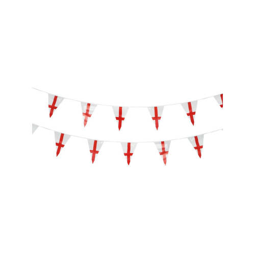 England Flag Triangle Plastic Bunting